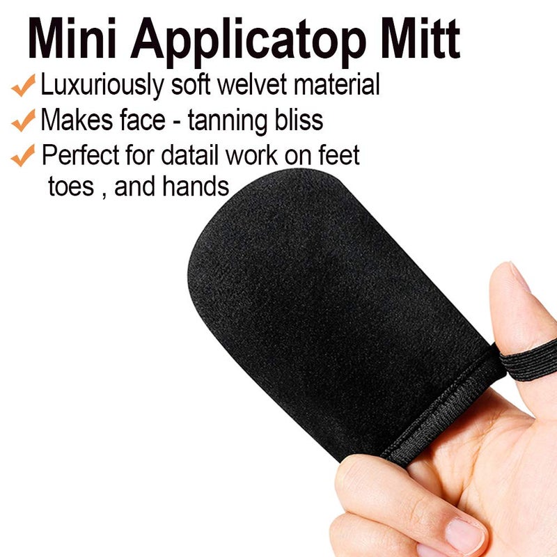 KELILO Self Tanning Mitt Set Includes Self Tanner Mitt Mini Tanning Glove Treatment Details Exfoliating Glove Self Tanner Back Applicator with Handles for Even, Streak-Free Glow - Image 4